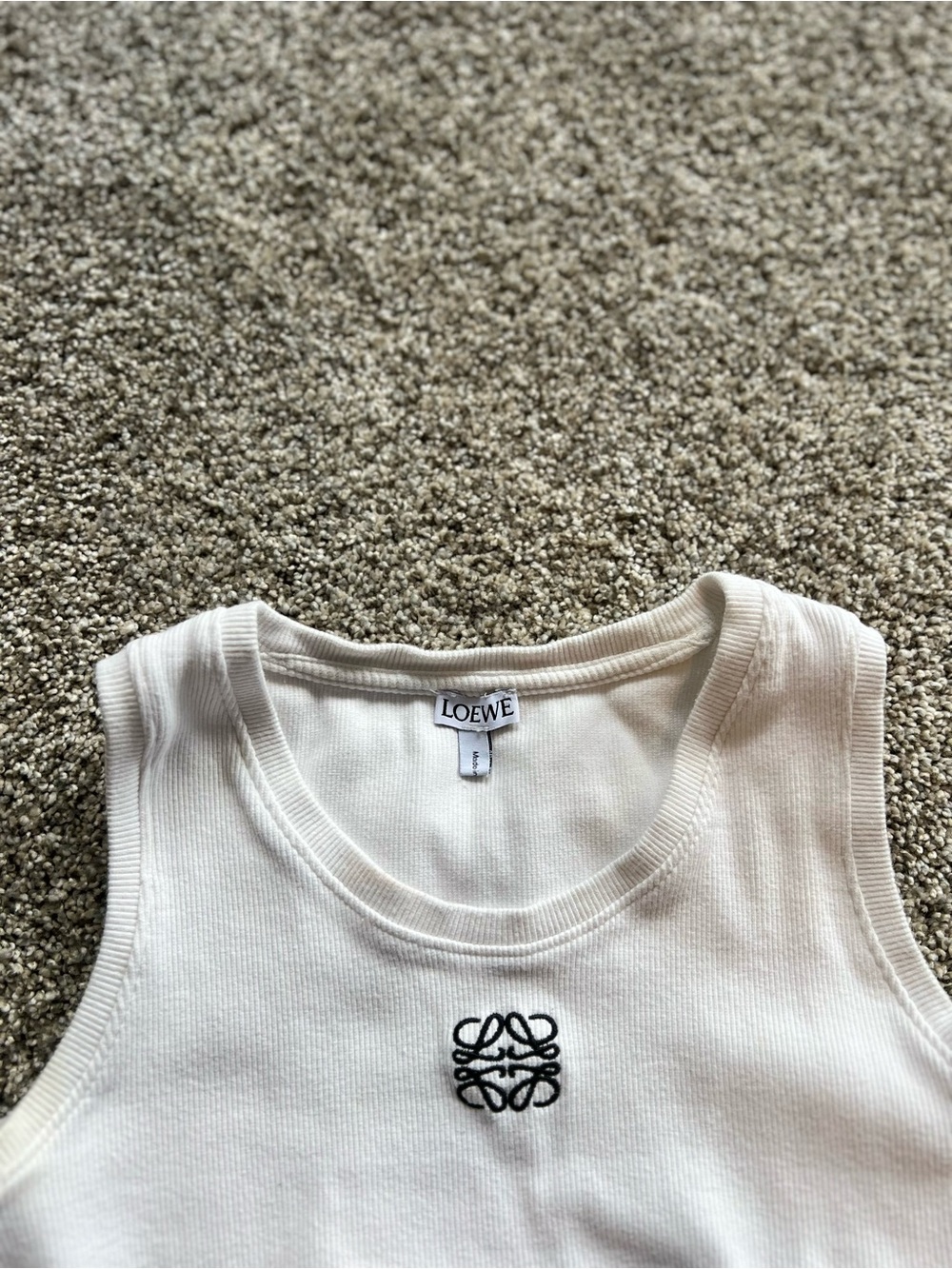 Loewe Anagram Tank Top Cotton White Womens Size Medium